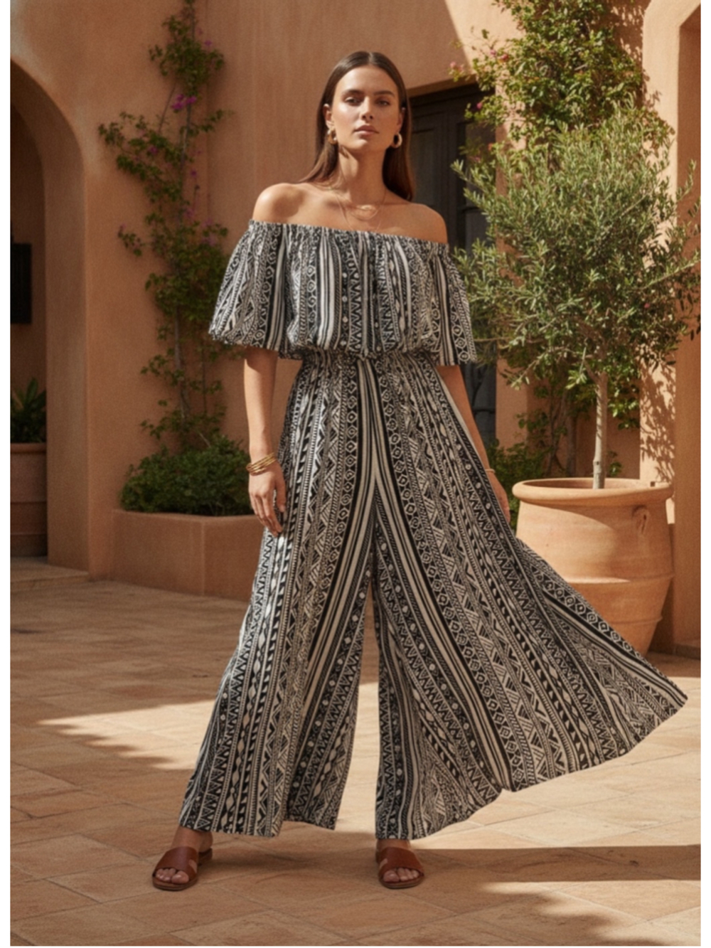 Easel Off-the-Shoulder Wide Leg Jumpsuit Women's Size S (oversized) NWT